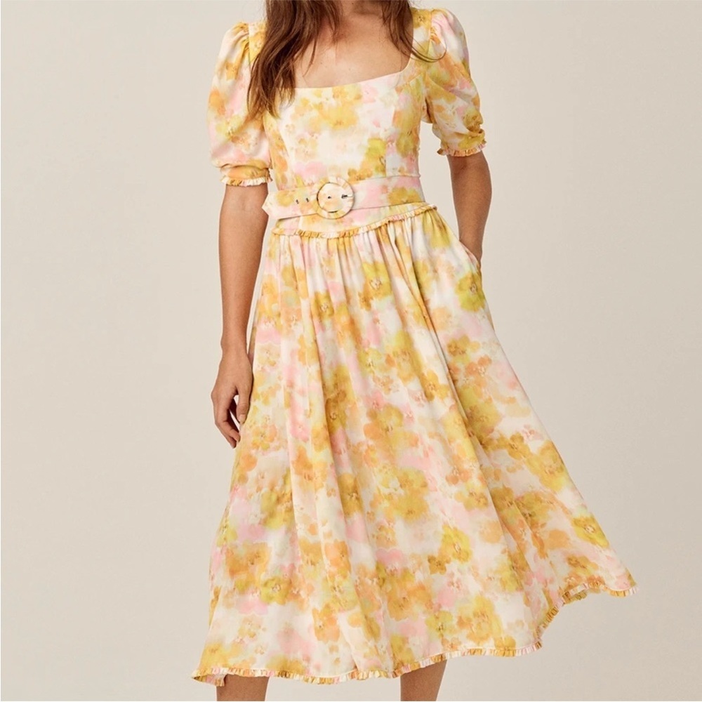 For love and lemons zinna midi dress XS NO BELT perfect condition smoke pet free